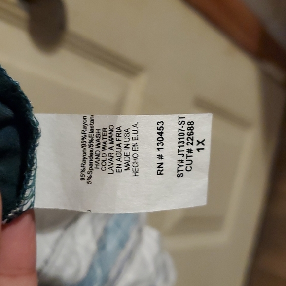 Janette Plus Green Top 1X - Picture 4 of 4